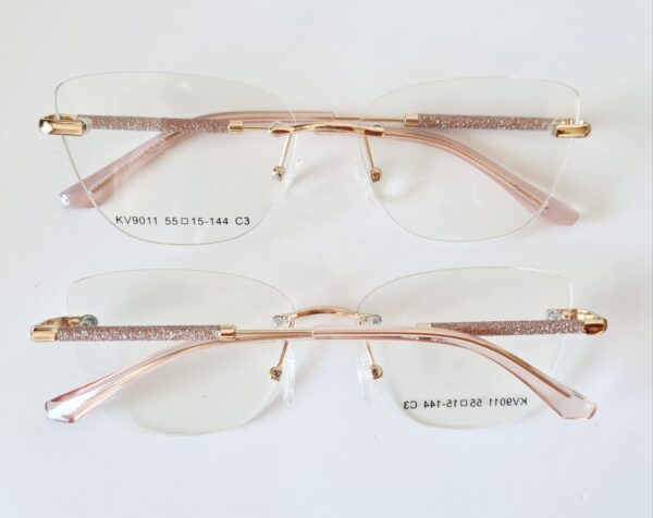 Armação de Óculos Balgriff Dourado com Glitter Rosa - Image 2