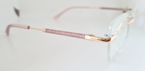 Armação de Óculos Balgriff Dourado com Glitter Rosa - Image 4
