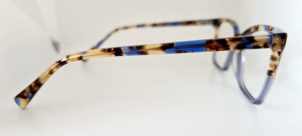Armação de Óculos Quadrado/Gatinho Tartaruga/Azul/Dourado - Image 3