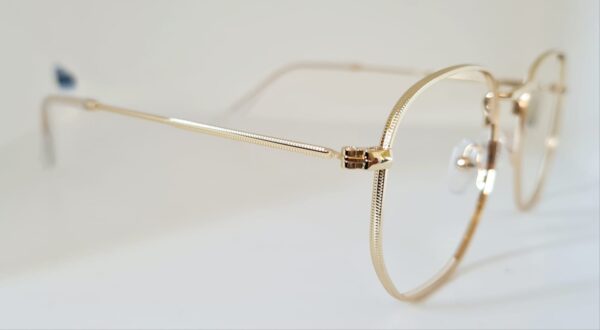 Armação de Óculos Sextavado Dourado - Image 4