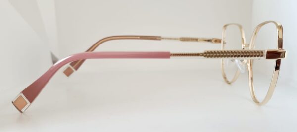 Armação de Óculos Gatinho Rose Gold com Detalhes Transparentes - Image 3