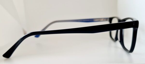 Armação de Óculos Quadrada Preto com Detalhes em Azul  - Image 3