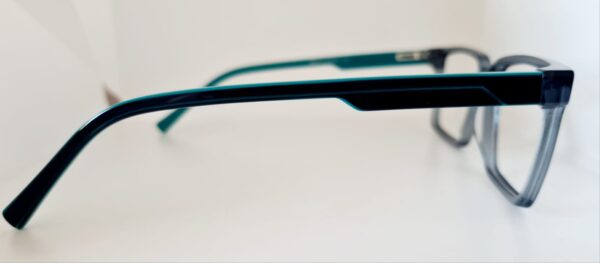 Armação Masculina Acetato Cinza com Hastes Verdes - Image 3