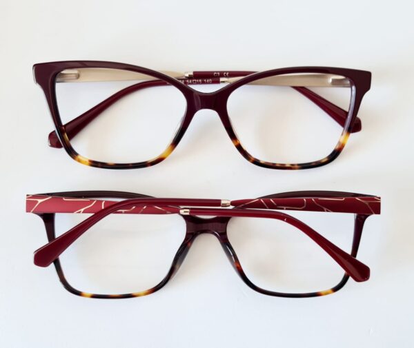 Armação Vermelho Marsala com Detalhes Marmorizados - Image 2
